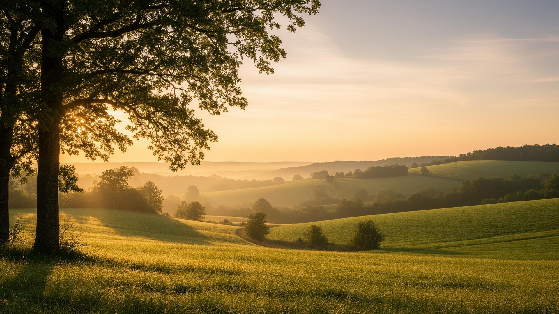 Amanecer sereno sobre paisaje uruguayo